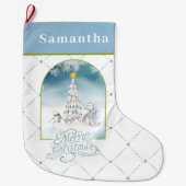 ポーラベアと雪だるまクリスマスストッキング ラージクリスマスストッキング (正面)