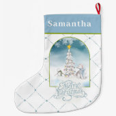 ポーラベアと雪だるまクリスマスストッキング ラージクリスマスストッキング (裏面)