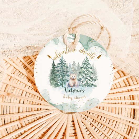 ポーラベアアドベンチャーかわいいベビーシャワー待ち フェイバータグ