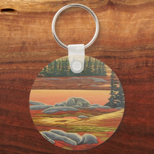 ポーラベアアートキーチェーンカナダ野生生物ギフト キーホルダー (正面)