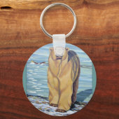 ポーラベアアートキーチェーンカナダ野生生物ギフト キーホルダー (正面)