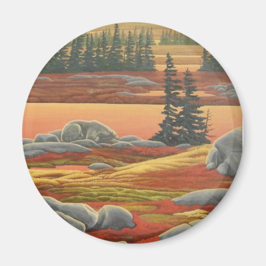 ポーラベアアート冷蔵庫マジェントワイルドライフアートギフト マグネット (正面)