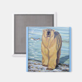 ポーラベアアート冷蔵庫マジェントワイルドライフアートギフト マグネット (正面/裏面)