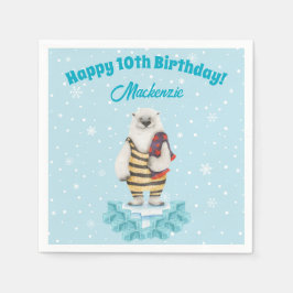 ポーラベアウィンタープール子供の誕生日パーティー スタンダードカクテルナプキン