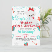 ポーラベアウィンターワンダーランド誕生日招待状 招待状 (スタンド正面)