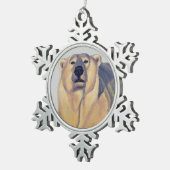 ポーラベアオーナメントホリデーベアアートデコレーション スノーフレークピューターオーナメント (右)