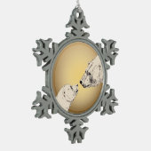 ポーラベアオーナメントホリデーベアアートデコレーション スノーフレークピューターオーナメント (左)