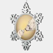 ポーラベアオーナメントホリデーベアアートデコレーション スノーフレークピューターオーナメント (右)