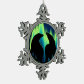 ポーラベアオーナメントホリデーベアアートデコレーション スノーフレークピューターオーナメント (左)