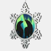 ポーラベアオーナメントホリデーベアアートデコレーション スノーフレークピューターオーナメント (右)