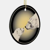 ポーラベアオーナメントマザーベビーギフトパーソナライズされた0 セラミックオーナメント (右)