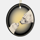 ポーラベアオーナメントマザーベビーギフトパーソナライズされた0 セラミックオーナメント (左)