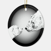 ポーラベアオーナメントマザーベビーギフトパーソナライズされた0 セラミックオーナメント (左)