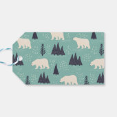 ポーラベアカッコいいアイボリー&ミントグリーンホリデー ギフトタグ (裏面横)