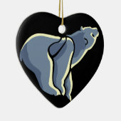 ポーラベアカブオーナメントパーソナライズされたベアアートギフト セラミックオーナメント (右)