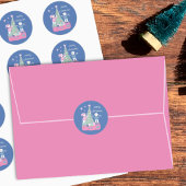 ポーラベアカブ飾の木の青ステッカー ラウンドシール