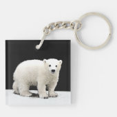 ポーラベアキュブ絵画ズ – オリジナル野生動物アート キーホルダー (裏面)