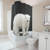 ポーラベアキュブ絵画ズ – オリジナル野生動物アート シャワーカーテン (インサイチュ)