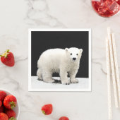 ポーラベアキュブ絵画ズ – オリジナル野生動物アート スタンダードカクテルナプキン (インサイチュ)