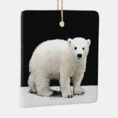 ポーラベアキュブ絵画ズ – オリジナル野生動物アート セラミックオーナメント (右)