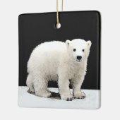 ポーラベアキュブ絵画ズ – オリジナル野生動物アート セラミックオーナメント (左)