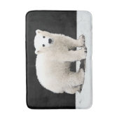 ポーラベアキュブ絵画ズ – オリジナル野生動物アート バスマット (正面縦)