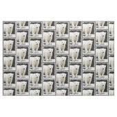 ポーラベアキュブ絵画ズ – オリジナル野生動物アート ファブリック (ファットクウォーター)