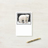 ポーラベアキュブ絵画ズ – オリジナル野生動物アート ポストイット (デスク上)