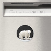 ポーラベアキュブ絵画ズ – オリジナル野生動物アート マグネット (インサイチュ (食洗機))