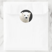 ポーラベアキュブ絵画ズ – オリジナル野生動物アート ラウンドシール (バッグ)