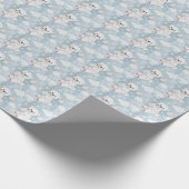 ポーラベアキュートベビーパステルウォーターカラーパターン ラッピングペーパー (角)