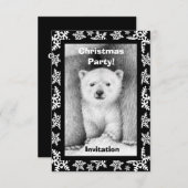 ポーラベアキューブクリスマスパーティの招待状 招待状 (正面/裏面)
