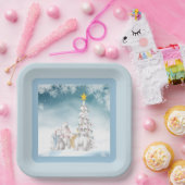 ポーラベアクリスマス紙プレート ペーパープレート (パーティー)