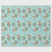 ポーラベアクリスマス雪だるまラッピング紙 ラッピングペーパー (フラット)