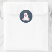 ポーラベアクリスマスID851クラシックラウンドステッカー ラウンドシール (バッグ)