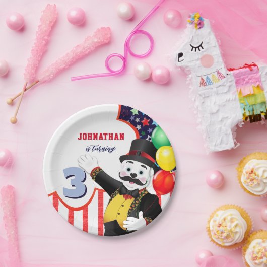 ポーラベアサーカス子供の誕生日パーティー紙プレート ペーパープレート (パーティー)