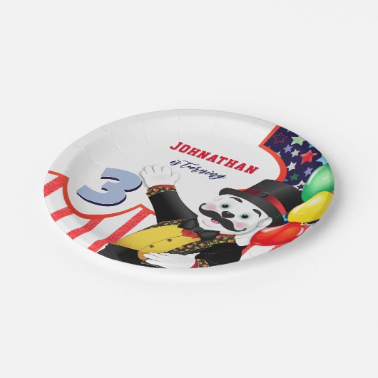 ポーラベアサーカス子供の誕生日パーティー紙プレート ペーパープレート (アングル)