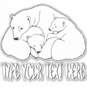 ポーラベアステッカーカスタムズベアキュブデカール シール (正面)