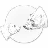 ポーラベアステッカーカスタムベアアートデカール シール (正面)