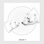 ポーラベアステッカーカスタムベアアートデカール シール (シート)