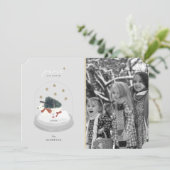 ポーラベアスノーグローブグレークリスマスホリデーフォト 招待状 (スタンド正面)