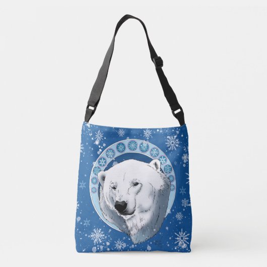 ポーラベアスノーフレークアールヌーボー クロスボディバッグ (裏面)