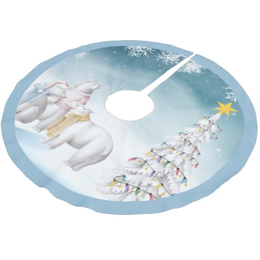 ポーラベアトリオクリスマスツリースカート ブラッシュドポリエステルツリースカート (アングル)