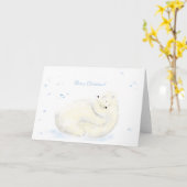 ポーラベアハグクリスマスカード カード (黄色い花)