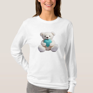 ポーラベアハグティール(緑がかった色)ハート Tシャツ