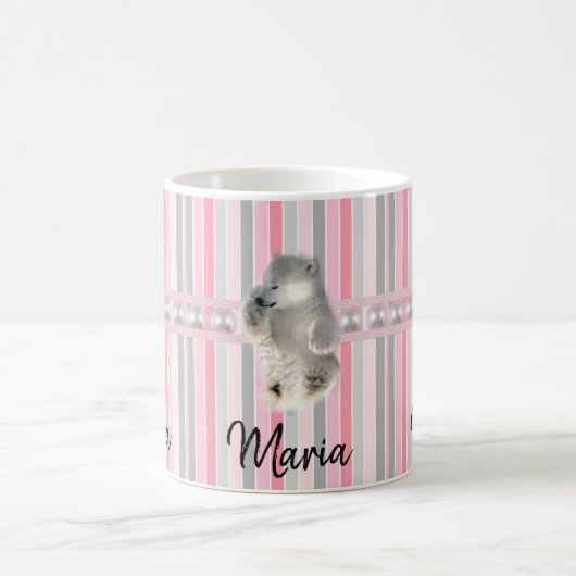 ポーラベアパステルストライプマグ コーヒーマグカップ (中央)