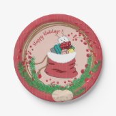 ポーラベアピーキングインサンタズバッグ紙プレート ペーパープレート (正面)