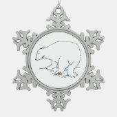 ポーラベアピータースノーフレークオーナメント スノーフレークピューターオーナメント (正面)