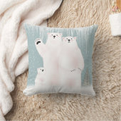 ポーラベアファミリーインスノーフレーク装飾用クッション クッション (ブランケット)
