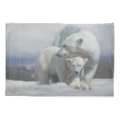 ポーラベアファミリーピロウケース 枕カバー (裏面)